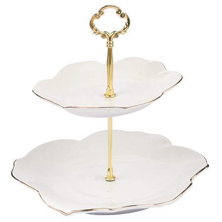 90026-200 Конфетница 2 яруса 3пр керамика LR (х10)